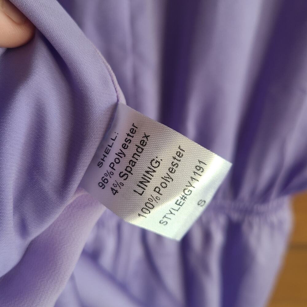 DO+BE Lilac Satin Romper NWT S Tie Waist Tank Top Lilac Bow Vneck Purple Pastel - Picture 5 of 5